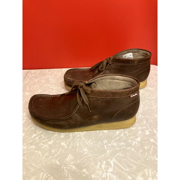 Clarks Brown Leather Desert Boots, Men\'s Size 12/EUR 45 main image 4